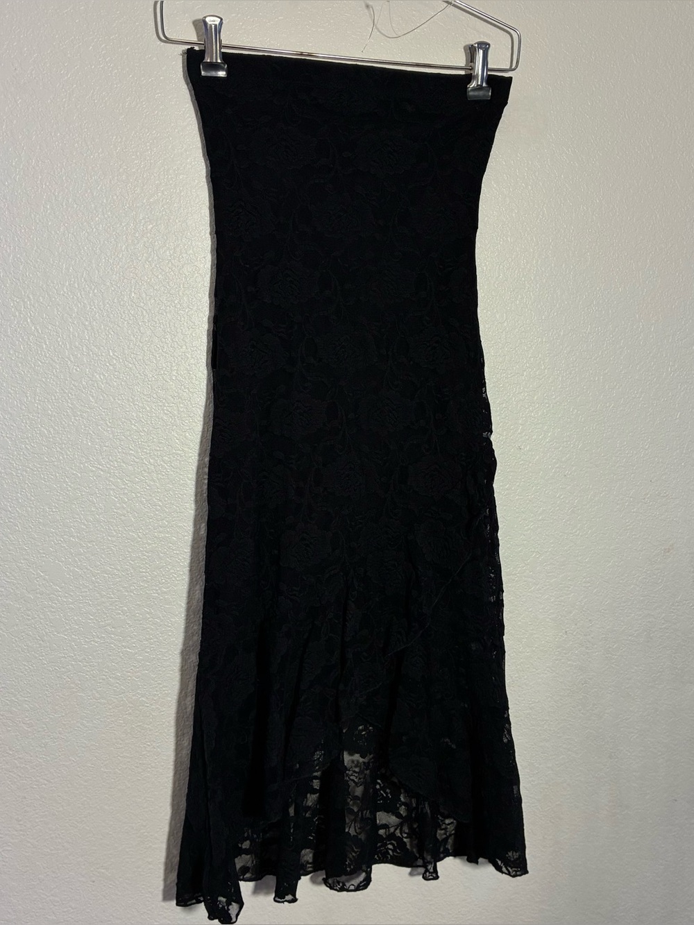 Black Lace Skirt or Strapless Midi Dress Size Medium